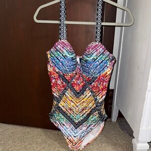 Colorful Patterned One-Piece Swimsuit